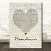 Van Morrison Moondance Script Heart Song Lyric Quote Music Print