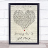 John Denver Leaving On A Jet Plane Script Heart Song Lyric Quote Print