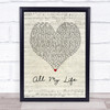 K-Ci & JoJo All My Life Script Heart Song Lyric Quote Print