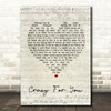 Madonna Crazy For You Script Heart Song Lyric Quote Print