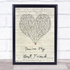 Queen You're My Best Friend Script Heart Song Lyric Quote Print