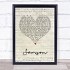 Regina Spektor Samson Script Heart Song Lyric Quote Print