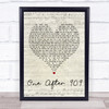 The Beatles One After 909 Script Heart Song Lyric Quote Print