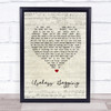 Todd Rundgren Useless Begging Script Heart Song Lyric Quote Print