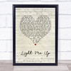Tom Baxter Light Me Up Script Heart Song Lyric Quote Print