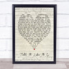 Tell It Like It Is Aaron Neville Script Heart Quote Song Lyric Print