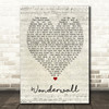 Wonderwall Oasis Script Heart Quote Song Lyric Print
