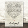 Budapest George Ezra Script Heart Song Lyric Quote Print