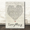 Everything Michael Buble Script Heart Song Lyric Quote Print