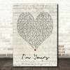 I'm Yours Jason Mraz Script Heart Song Lyric Quote Print