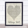 Galway Girl Ed Sheeran Script Heart Quote Song Lyric Print