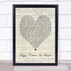 Kiss From A Rose Seal Script Heart Song Lyric Quote Print