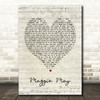 Maggie May Rod Stewart Script Heart Song Lyric Quote Print