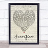 Sacrifice Elton John Script Heart Song Lyric Quote Print