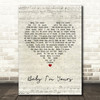 Arctic Monkeys Baby I'm Yours Script Heart Song Lyric Quote Print