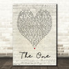 The One Kodaline Script Heart Song Lyric Quote Print