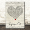 Daniel Merriweather Impossible Script Heart Song Lyric Quote Print