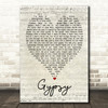 Gypsy Fleetwood Mac Script Heart Quote Song Lyric Print
