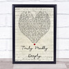 Truly Madly Deeply Savage Garden Script Heart Song Lyric Quote Print