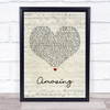 George Michael Amazing Script Heart Song Lyric Quote Print