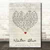 Heather Nova Winter Blue Script Heart Song Lyric Quote Print