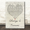 Heatwave Always And Forever Script Heart Song Lyric Quote Print