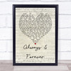 Heatwave Always And Forever Script Heart Song Lyric Quote Print