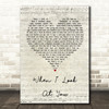 Jane McDonald When I Look At You Script Heart Song Lyric Quote Print