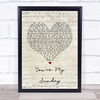 Jessica Simpson You're My Sunday Script Heart Song Lyric Quote Print