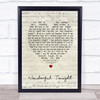 Wonderful Tonight Eric Clapton Script Heart Song Lyric Quote Print