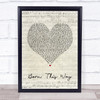 Lady Gaga Born This Way Script Heart Song Lyric Quote Print