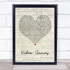 Lana Del Rey Video Games Script Heart Song Lyric Quote Print