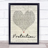 Massive Attack Protection Script Heart Song Lyric Quote Print