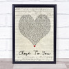 Maxi Priest Close To You Script Heart Song Lyric Quote Print
