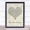 N-Dubz No One Knows Script Heart Song Lyric Quote Print