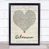 Nelly & Kelly Rowland Dilemma Script Heart Song Lyric Quote Print