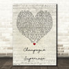 Oasis Champagne Supernova Script Heart Song Lyric Quote Print