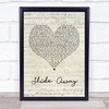 Oasis Slide Away Script Heart Song Lyric Quote Print