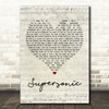 Oasis Supersonic Script Heart Song Lyric Quote Print