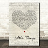 One Direction Little Things Script Heart Song Lyric Quote Print