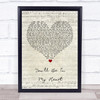 Phil Collins You'll Be In My Heart Script Heart Song Lyric Quote Print