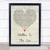 Pink Glitter In The Air Script Heart Song Lyric Quote Print
