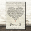 Prince Damn U Script Heart Song Lyric Quote Print