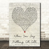 Ronan Keating When You Say Nothing At All Script Heart Song Lyric Quote Print