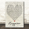 Happier Ed Sheeran Script Heart Quote Song Lyric Print