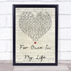 Stevie Wonder For Once In My Life Script Heart Song Lyric Quote Print