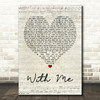 Sum 41 With Me Script Heart Song Lyric Quote Print