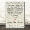 U2 Where The Streets Have No Name Script Heart Song Lyric Quote Print