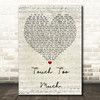ACDC Touch Too Much Script Heart Quote Song Lyric Print