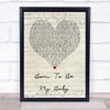 Bon Jovi Born To Be My Baby Script Heart Quote Song Lyric Print